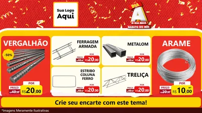 Modelo de TV para TV Horizontal com o tema Dia A o Dia Mais Barato do Mês para Ferragens