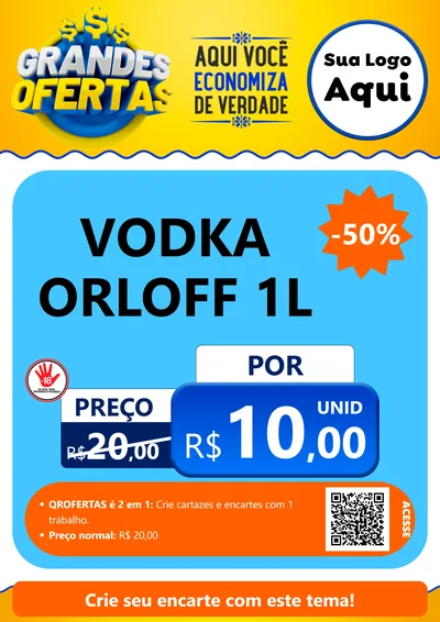 Modelo de Cartaz para Cartaz A4 Vertical com o tema Grandes Ofertas para Distribuidora de bebidas