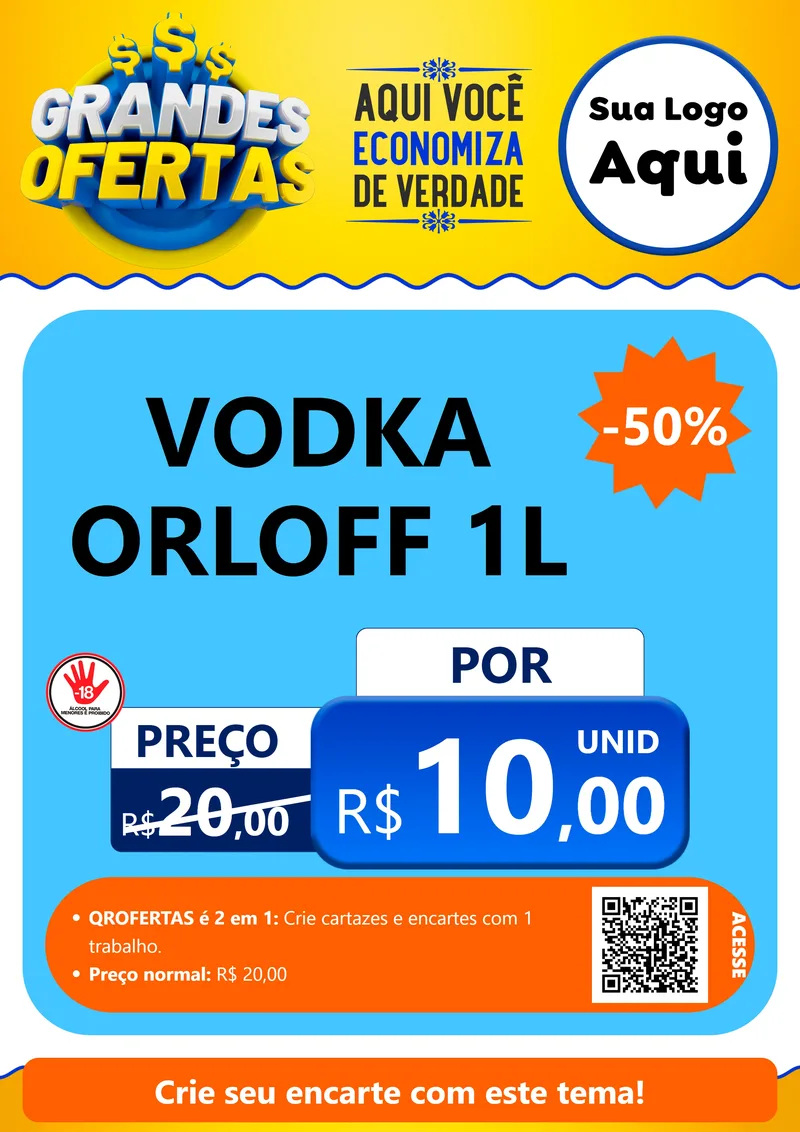 Modelo de Cartaz para Cartaz A4 Vertical com o tema Grandes Ofertas para Distribuidora de bebidas