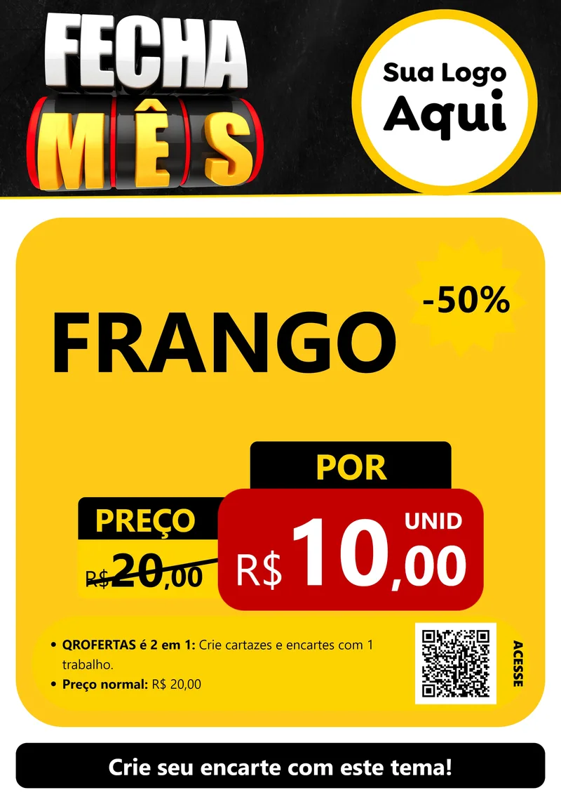 Modelo de Cartaz para Cartaz A4 Vertical com o tema Fecha Mês para Assados