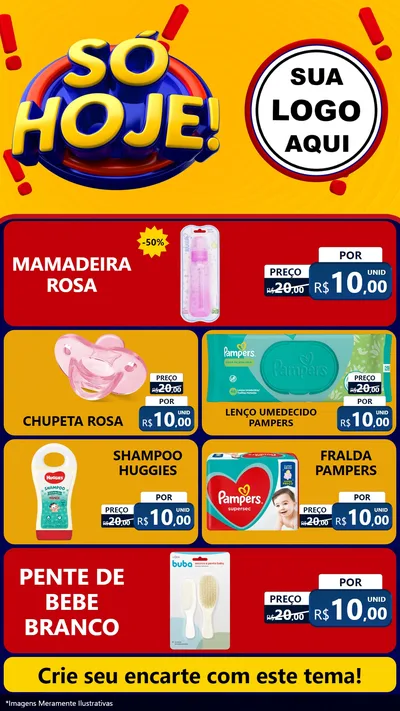 Modelo de TV para TV Vertical com o tema Só Hoje! para Bebês