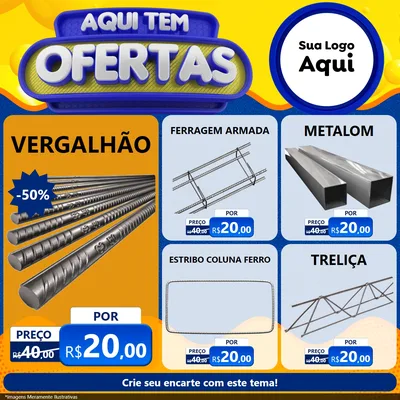 Modelo de Rede Social para Feed Facebook com o tema Aqui Tem Ofertas para Ferragens