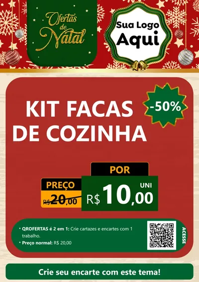 Modelo de Cartaz para Cartaz A4 Vertical com o tema Natal de Ofertas para Utilidades Domésticas