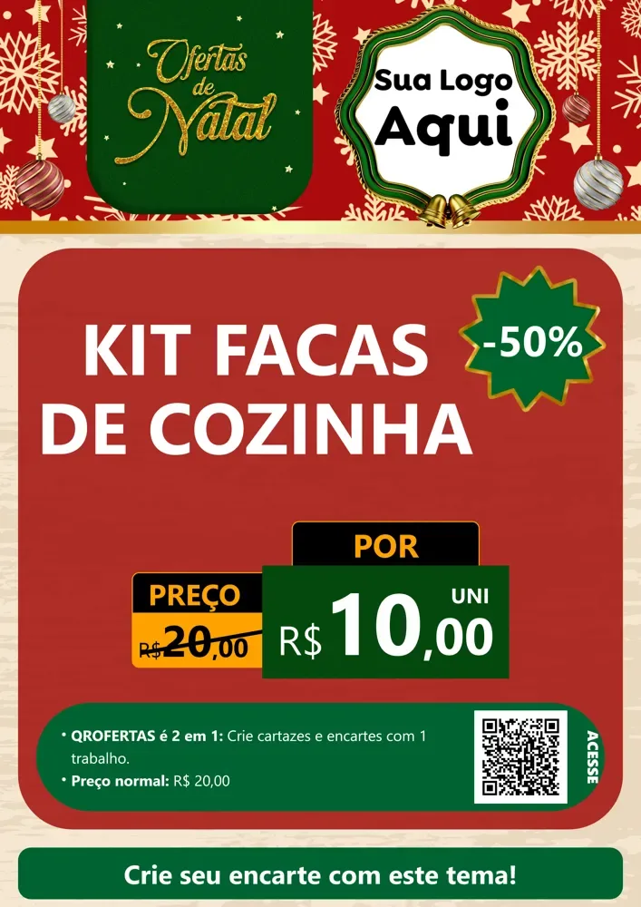 Modelo de Cartaz para Cartaz A4 Vertical com o tema Natal de Ofertas para Utilidades Domésticas