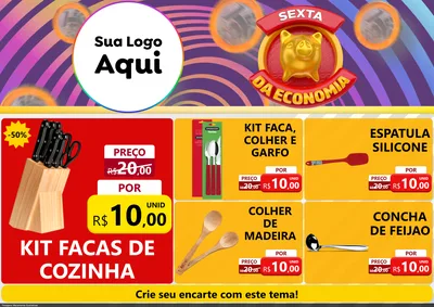 Modelo de Encarte para Encarte A4 Horizontal com o tema Sexta da Economia para Utilidades Domésticas