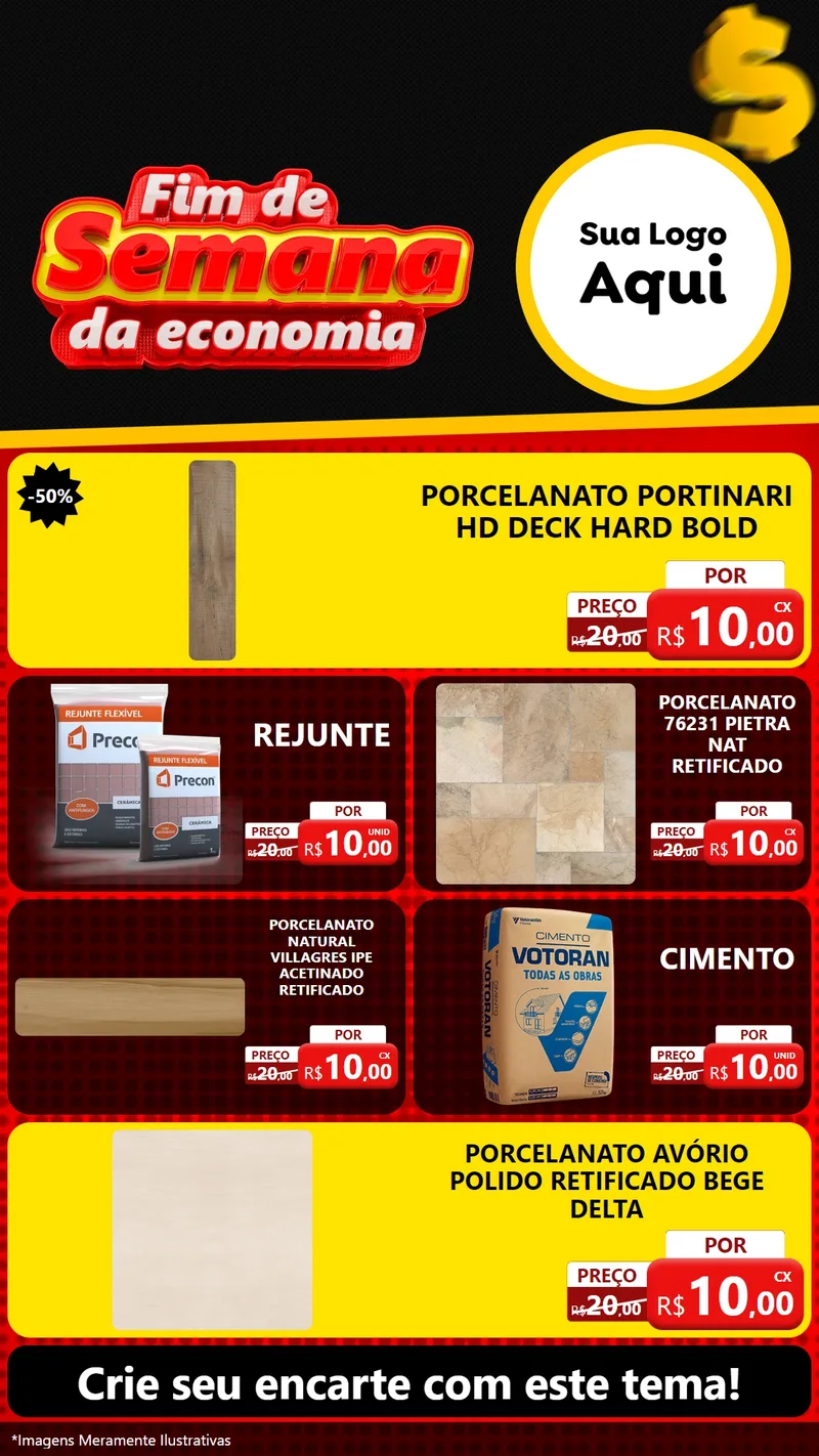 Modelo de TV para TV Vertical com o tema Fim de Semana da Economia para Pisos e revestimentos
