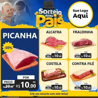 Modelo de Rede Social para Feed Facebook com o tema Sorteio Dia Dos Pais para Açougue