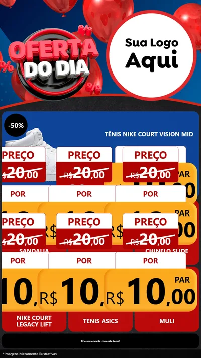 Modelo de Rede Social para Stories com o tema Oferta do Dia para Calçados