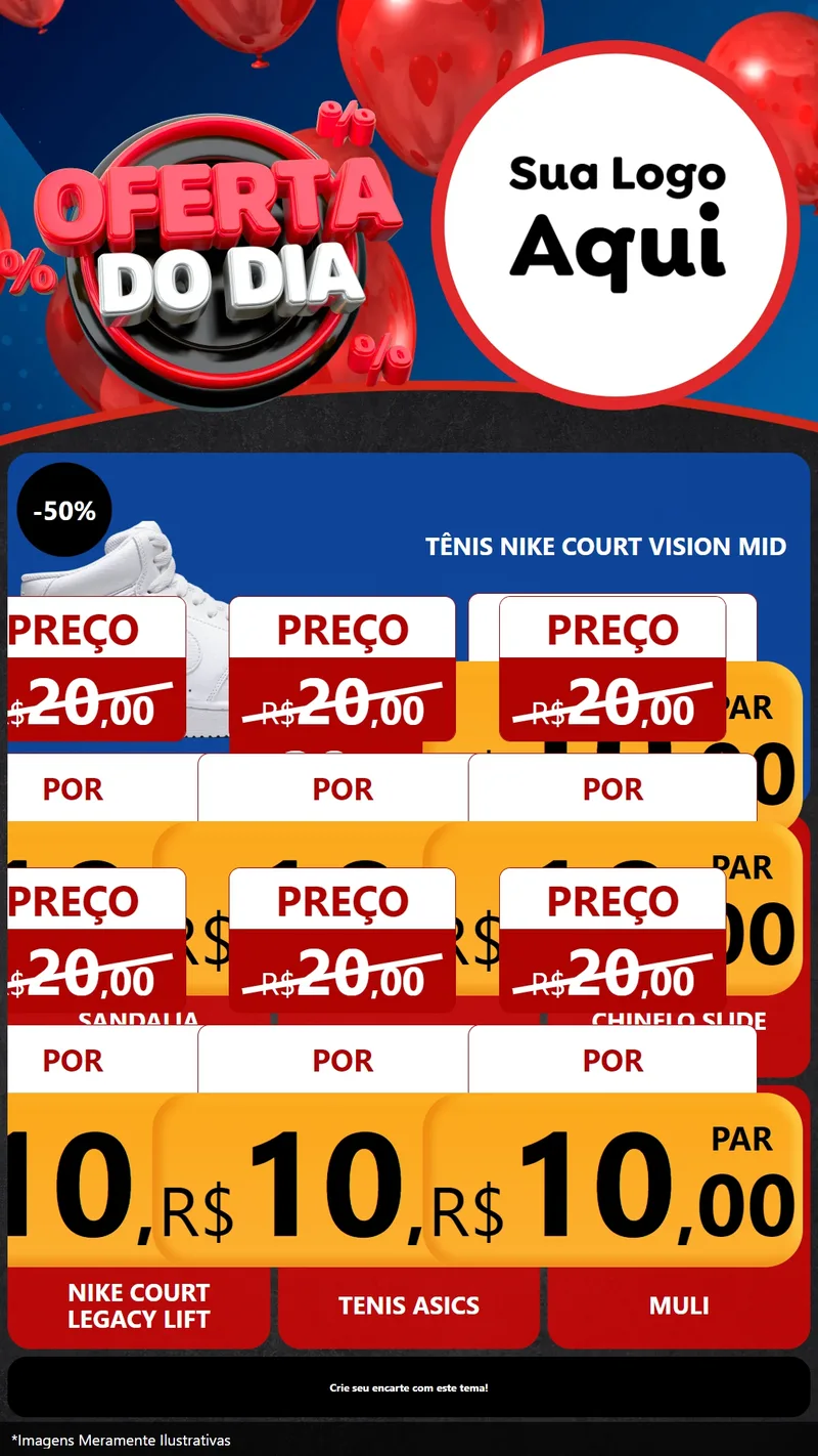 Modelo de Rede Social para Stories com o tema Oferta do Dia para Calçados