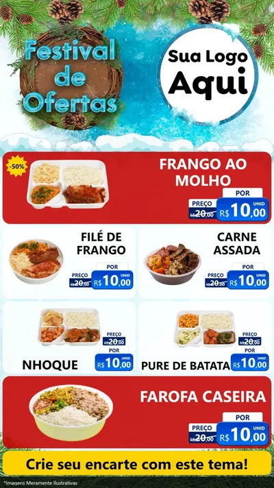 Modelo de TV para TV Vertical com o tema Festival de Ofertas - Inverno para Restaurante
