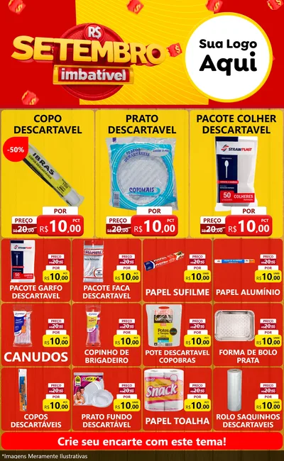 Modelo de Encarte para Encarte Grande com o tema Setembro Imbatível para Embalagens