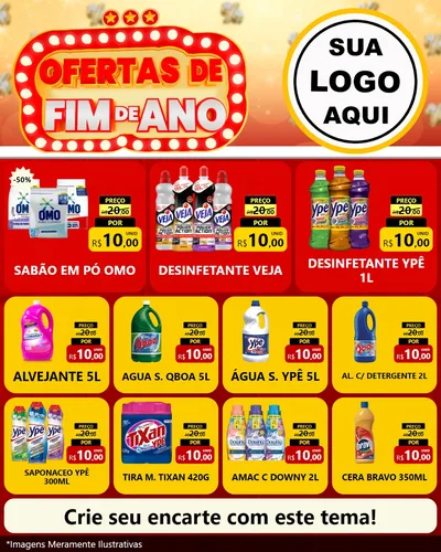 Modelo de Rede Social para Feed Instagram com o tema Ofertas de Fim de Ano para Produtos de Limpeza