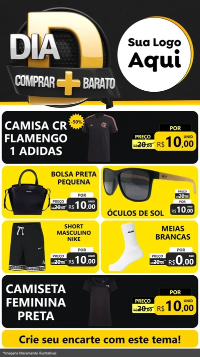 Modelo de TV para TV Vertical com o tema Dia D Mais Economia para Roupas e acessórios
