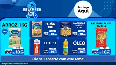 Modelo de TV para TV Horizontal com o tema Novembro Azul para Supermercado