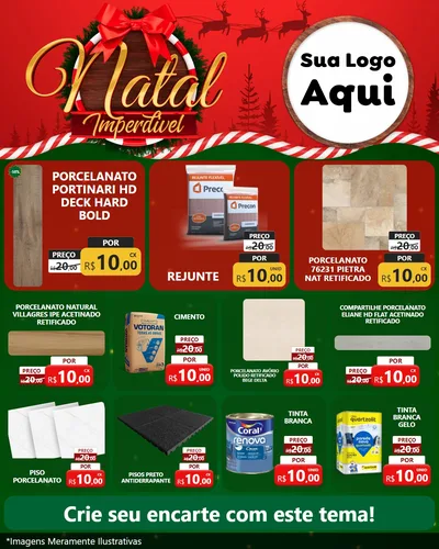 Modelo de Rede Social para Feed Instagram com o tema Natal Imperdível para Pisos e revestimentos