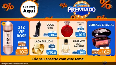 Modelo de TV para TV Horizontal com o tema Janeiro Premiado para Perfumes