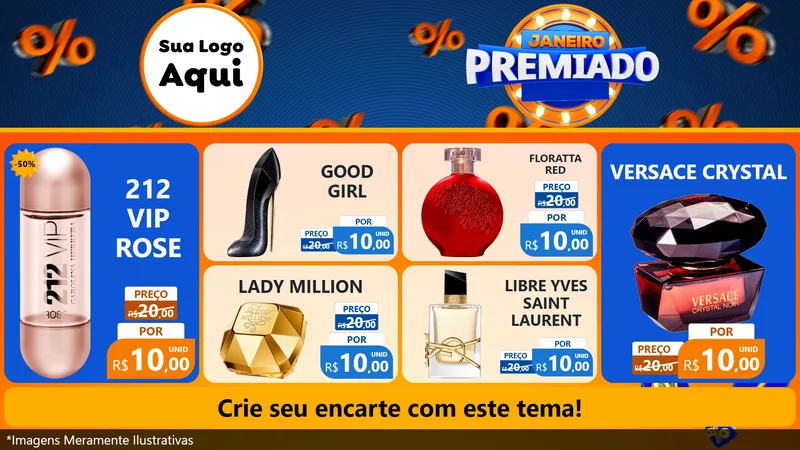 Modelo de TV para TV Horizontal com o tema Janeiro Premiado para Perfumes