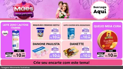 Modelo de TV para TV Horizontal com o tema Dia das Mães Ofertas para Você! para Frios e Laticínios
