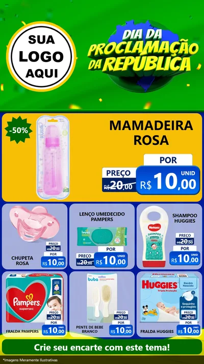 Modelo de Rede Social para Stories com o tema Dia Da Proclamação Da República para Bebês