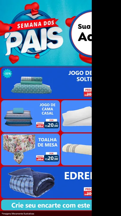 Modelo de TV para TV Vertical com o tema Semana Dos Pais para Cama, Mesa e Banho