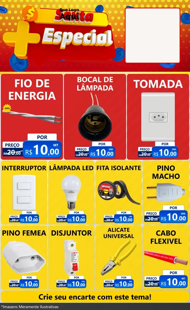 Modelo de Encarte para Encarte Grande com o tema Sexta Mais Especial para Materiais Elétricos