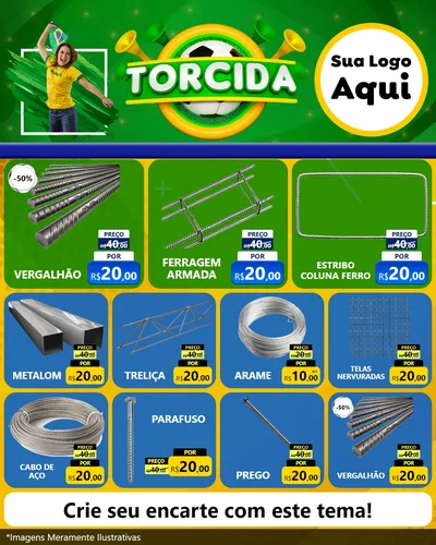 Modelo de Rede Social para Feed Instagram com o tema Torcida para Ferragens