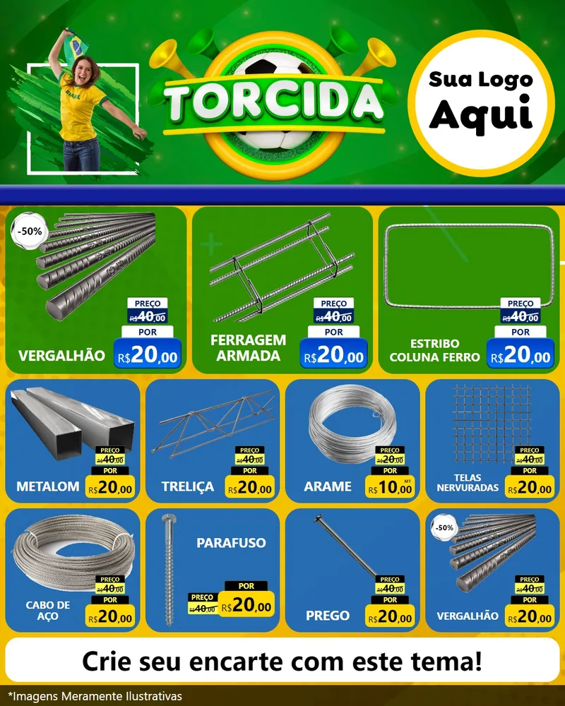 Modelo de Rede Social para Feed Instagram com o tema Torcida para Ferragens