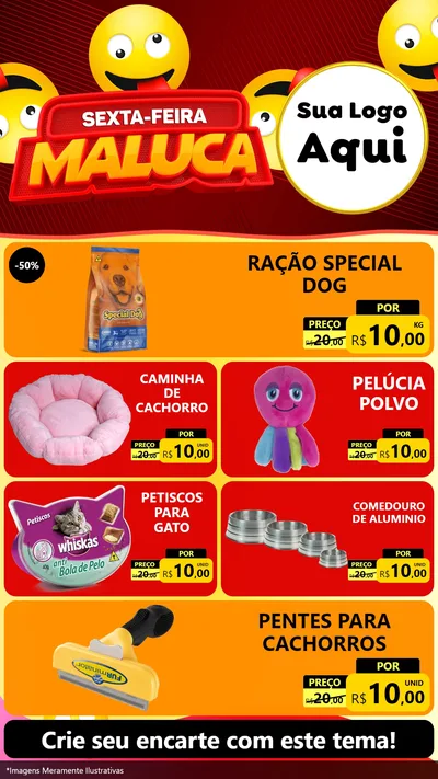 Modelo de TV para TV Vertical com o tema Sexta-feira Maluca para Pet Shop