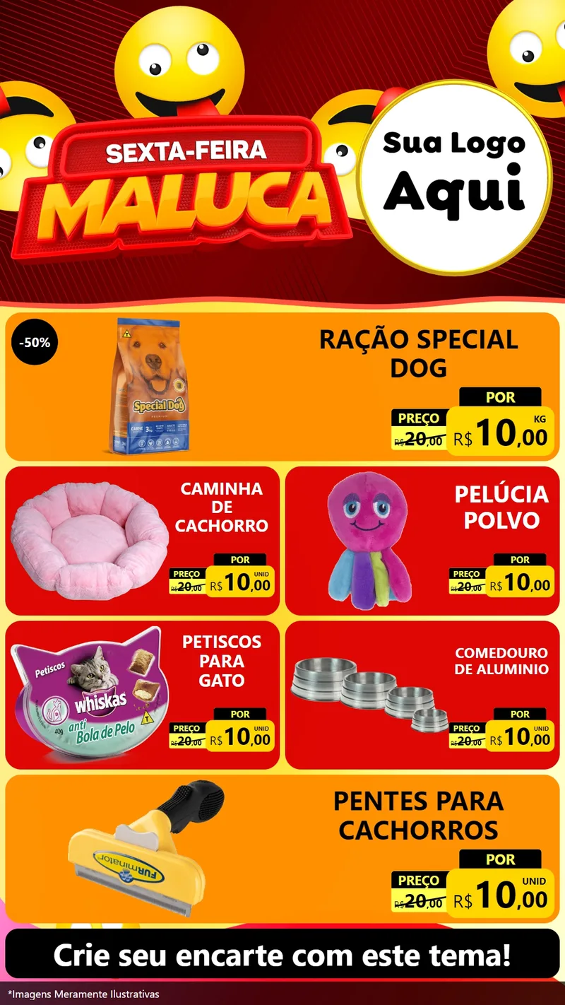 Modelo de TV para TV Vertical com o tema Sexta-feira Maluca para Pet Shop