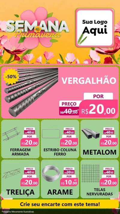 Modelo de Rede Social para Stories com o tema Semana da Primavera para Ferragens