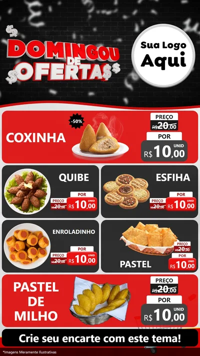 Modelo de TV para TV Vertical com o tema Domingou de Ofertas para Salgadaria