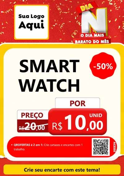 Modelo de Cartaz para Cartaz A4 Vertical com o tema Dia N o Dia Mais Barato do Mês para Informática