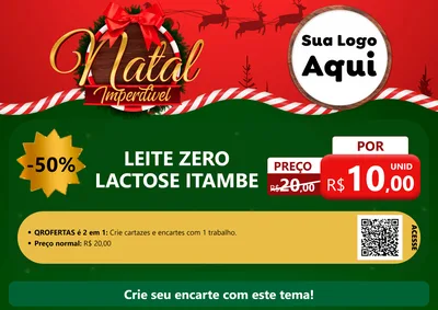 Modelo de Cartaz para Cartaz A4 Horizontal com o tema Natal Imperdível para Frios e Laticínios