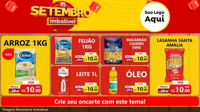 Modelo de TV para TV Horizontal com o tema Setembro Imbatível para Supermercado