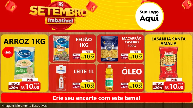 Modelo de TV para TV Horizontal com o tema Setembro Imbatível para Supermercado