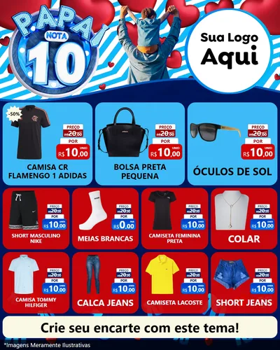 Modelo de Rede Social para Feed Instagram com o tema Papai Nota 10 para Roupas e acessórios