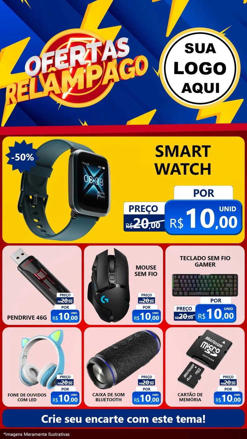 Modelo de Rede Social para Stories com o tema Ofertas Relâmpago para Informática