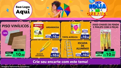 Modelo de TV para TV Horizontal com o tema Folia de Ofertas para Material para Construção