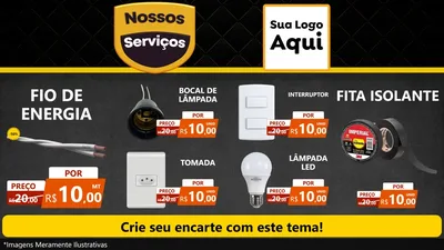 Modelo de TV para TV Horizontal com o tema Nossos Serviços para Materiais Elétricos