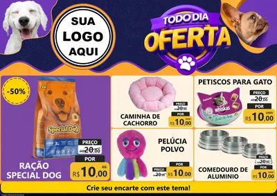 Modelo de Encarte para Encarte A4 Horizontal com o tema Todo Dia Oferta - Pet Shop para Pet Shop