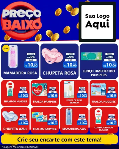 Modelo de Rede Social para Feed Instagram com o tema Preço Baixo para Bebês