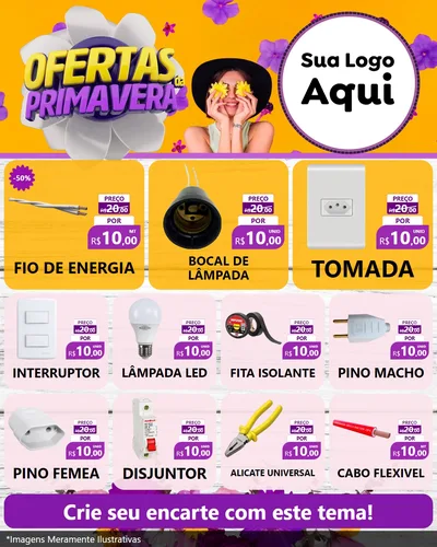 Modelo de Rede Social para Feed Instagram com o tema Ofertas Da Primavera para Materiais Elétricos