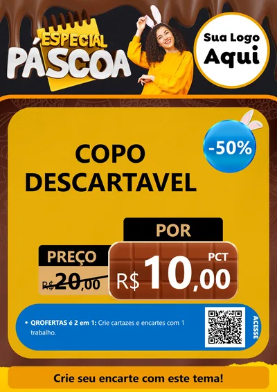 Modelo de Cartaz para Cartaz A4 Vertical com o tema Especial Páscoa para Embalagens