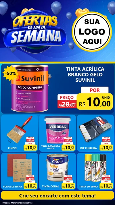 Modelo de Rede Social para Stories com o tema Ofertas de Fim de Semana para Tintas e Ferramentas