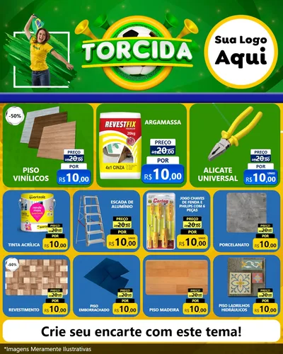 Modelo de Rede Social para Feed Instagram com o tema Torcida para Material para Construção