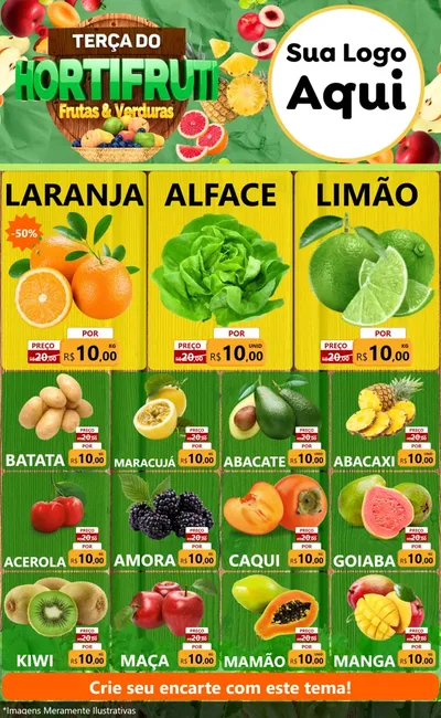 Modelo de Encarte para Encarte Grande com o tema Terça do Hortifruti para Hortifrúti