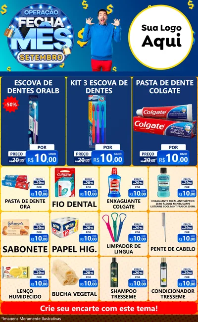 Modelo de Encarte para Encarte Grande com o tema Operação Fecha Mês Setembro para Higiene Pessoal