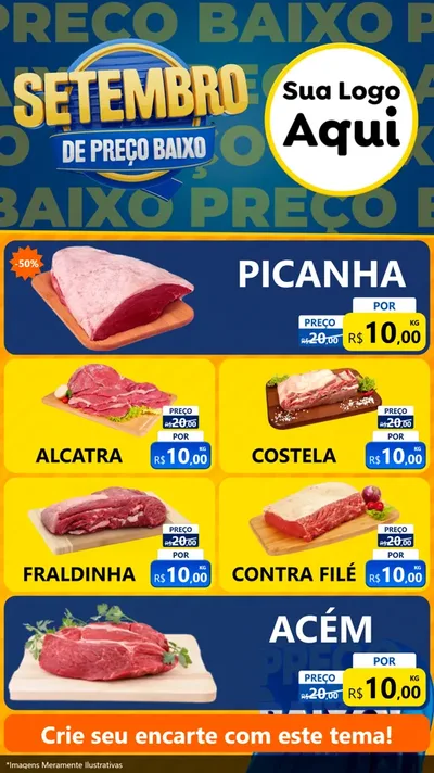 Modelo de TV para TV Vertical com o tema Setembro De Preço Baixo para Açougue