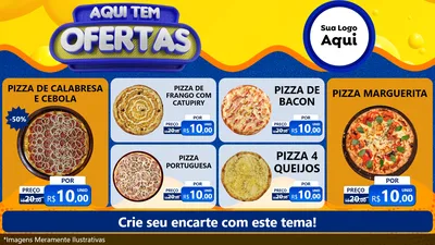 Modelo de TV para TV Horizontal com o tema Aqui Tem Ofertas para Pizzaria