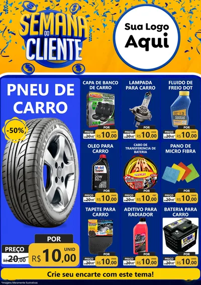 Modelo de Encarte para Encarte A4 Vertical com o tema Semana do Cliente para Auto peças